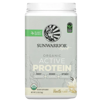 Sunwarrior, Sport, органический активный протеин, ваниль, 1 кг (2,2 фунта)