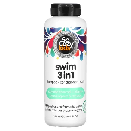 SoCozy, Kids, Swim 3 in 1, шампунь + кондиционер + гель для душа, 311 мл
