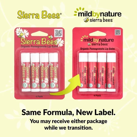 Mild By Nature, Sierra Bees™, органические бальзамы для губ, гранат, 4 тюбика по 4,25 г (0,15 унции)