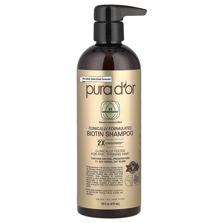 Pura D'or, Professional Grade, шампунь с биотином, для всех типов волос, 473 мл, (16 жидк. унций)