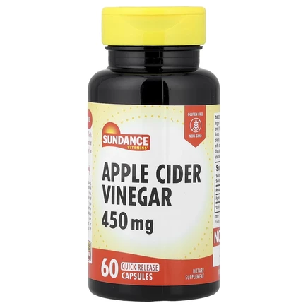Sundance Vitamins, Яблочный уксус, 450 мг, 60 капсул быстрого действия