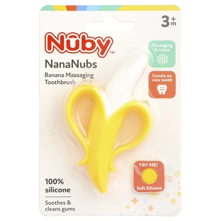 Nuby, Nananubs Banana Massaging Toothbrush, 3+M, 1 Brush