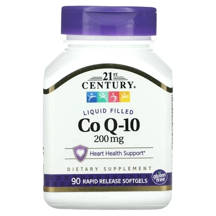 21st Century, жидкий коэнзим Q10, 200 мг, 90 капсул