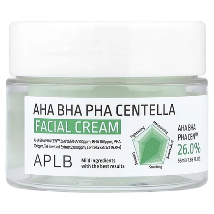 APLB, крем для лица с готу колой, AHA, BHA и PHA, 55 мл (1,86 жидк. унции)