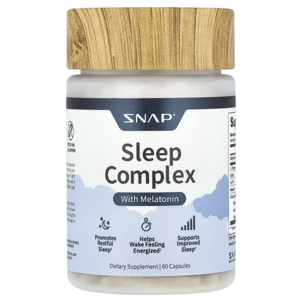 Snap Supplements, Комплекс для сна с мелатонином, 60 капсул
