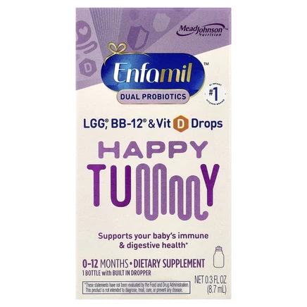 Enfamil, Happy Tummy, добавка для детей 0–12 месяцев, 8,7 мл (0,3 жидк. унции)