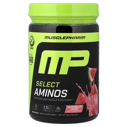 MusclePharm, Select Aminos, аминокислоты, со вкусом арбуза, 355 г (12,5 унции)