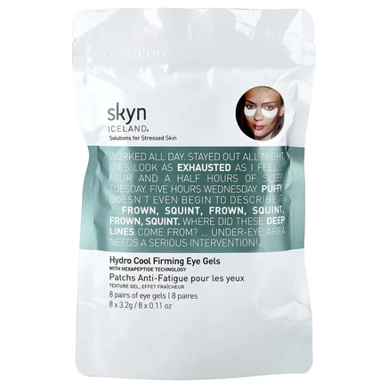 Skyn Iceland, Hydro Cool, укрепляющие гели для кожи вокруг глаз, 8 пар