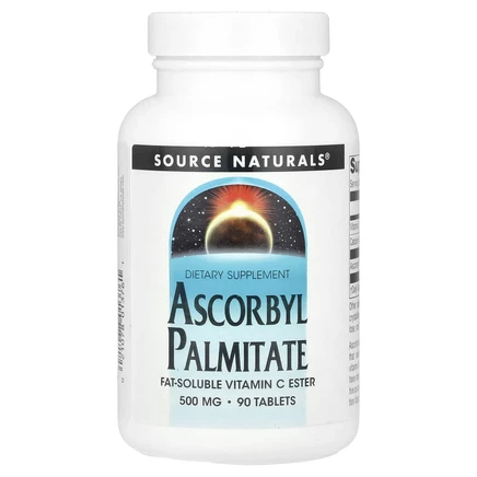 Source Naturals, Аскорбил пальмитат, 500 мг, 90 таблеток