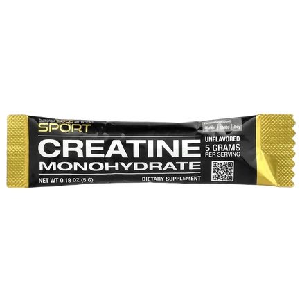 California Gold Nutrition, Sport, Creatine Monohydrate, Unflavored, 0.18 oz (5 g)