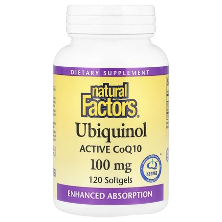 Natural Factors, Убихинол, QH-активный коэнзим Q10, 100 мг, 120 желатиновых капсул