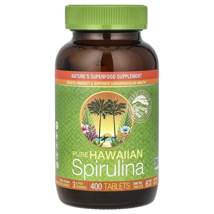 Nutrex Hawaii, Pure Hawaiian Spirulina, спирулина, 3 г, 400 таблеток (50 мг в 1 таблетке)