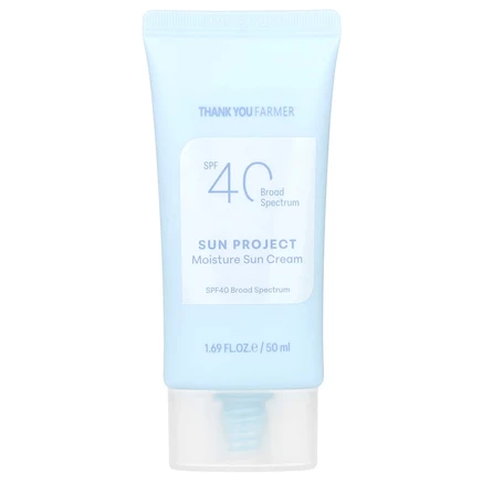 Thank You Farmer, Увлажняющий солнцезащитный крем Sun Project, SPF 40, 50 мл (1,69 жидк. Унции)