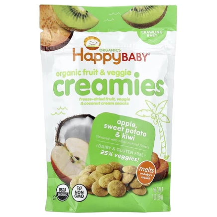 Happy Family Organics, Happy Baby, органический крем из фруктов и овощей, для малышей, с яблоком, бататом и киви, 28 г (1 унция)