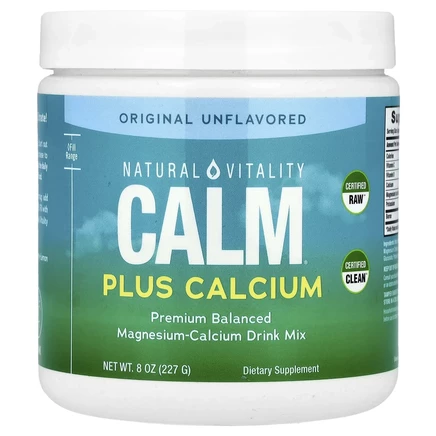 Natural Vitality, CALM® Plus Calcium, смесь для приготовления напитка из магния и кальция, оригинальный без добавок, 227 г (8 унций)