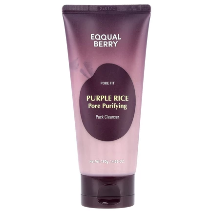 EQQUALBERRY, очищающая маска для пор с фиолетовым рисом, 130 г (4,58 унции)