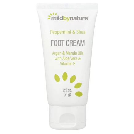 Mild By Nature, крем для ног с перечной мятой, маслом ши, маслами арганы и марулы, 71 г (2,5 унции)