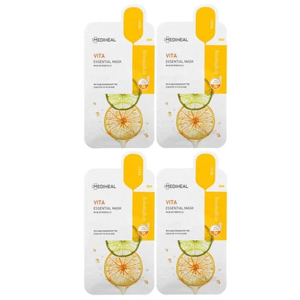 MEDIHEAL, Vita, Essential Beauty Mask, 4 шт., По 24 мл (0,81 жидк. Унции)
