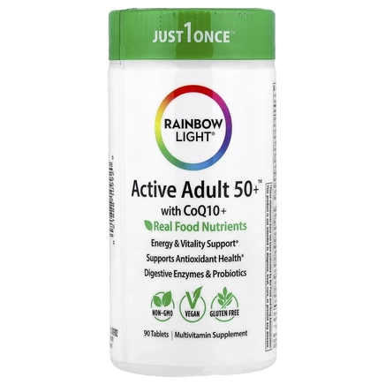 Rainbow Light, Active Adult 50+™, с коэнзимом Q10+, 90 таблеток
