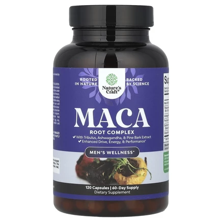 Nature's Craft, Men's Wellness, комплекс из корня маки, 120 капсул
