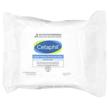 Cetaphil, Салфетки для деликатного снятия макияжа, 25 влажных салфеток