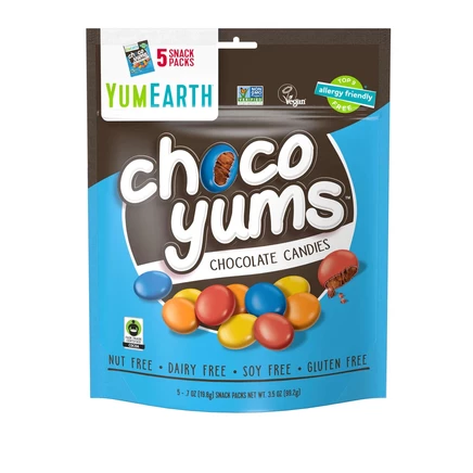YumEarth, Choco Yums, Chocolate Candies, 5 Snack Packs, 0.7 oz (19.8 g) Each