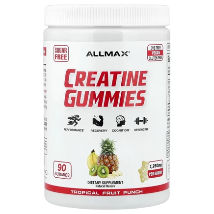 ALLMAX, жевательные таблетки с креатином, со вкусом пунша из тропических фруктов, 1250 мг, 90 жевательных таблеток