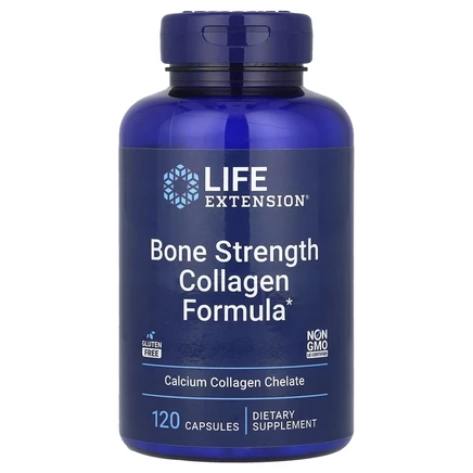 Life Extension, Bone Strength, добавка с коллагеном для укрепления костей, 120 капсул