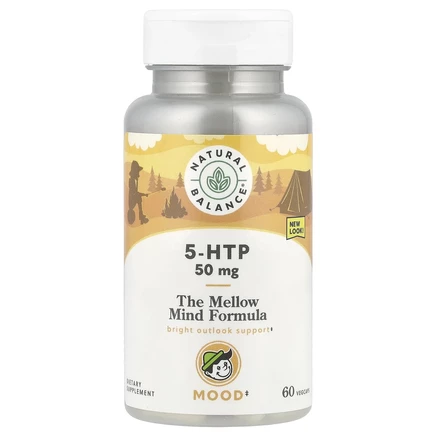 Natural Balance, Happy camper, 5-HTP, 50 мг, 60 растительных капсул