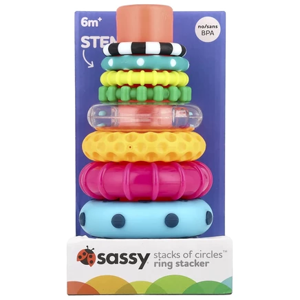 Sassy, Stack of Circles, кольцевой укладчик, набор из 10 предметов