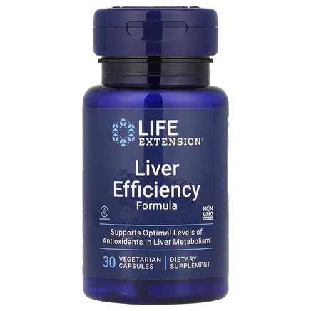 Life Extension, Liver Efficiency Formula, для здоровой работы печени, 30 вегетарианских капсул