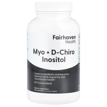 Fairhaven Health, мио- и D-хироинозитол, 240 капсул