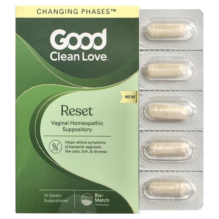 Good Clean Love, BiopHresh®, вагинальные гомеопатические свечи, 10 желатиновых свечей