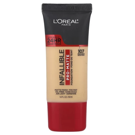 L'Oréal, тональный крем Infallive Pro-Matte, оттенок 107 Fresh бежевый, 30 мл (1 жидк. унция)