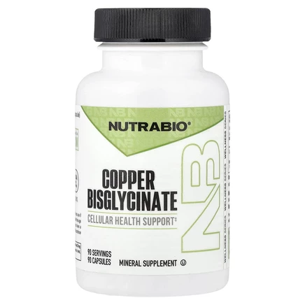 NutraBio, Медь, 3 мг, 90 растительных капсул