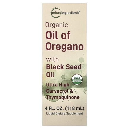 Micro Ingredients, органическое масло орегано с маслом чёрного тмина, 118 мл (4 жидк. унции)