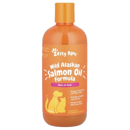 Zesty Paws, Формула с маслом дикого аляскинского лосося, для собак и кошек, для всех возрастов, 473 мл (16 жидк. Унций)