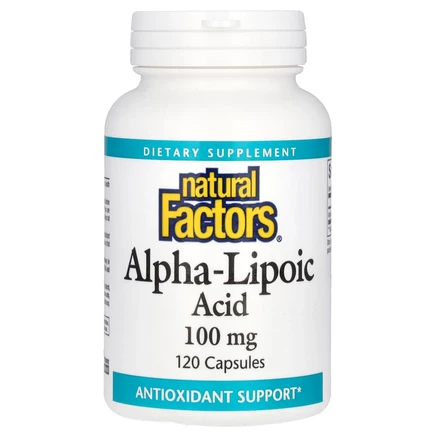 Natural Factors, Альфа-липоевая кислота, 100 мг, 120 капсул