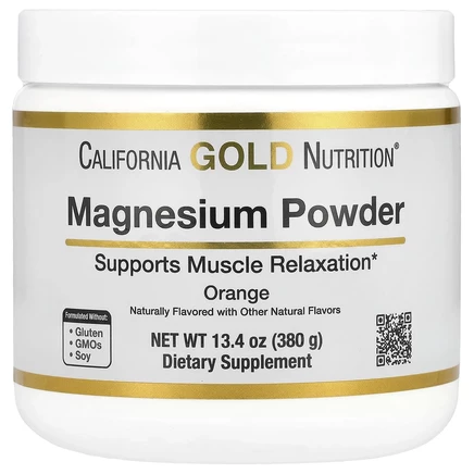 California Gold Nutrition, магний в растворимом порошке, со вкусом апельсина, 380 г (13,4 унции)