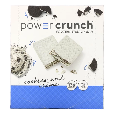 BNRG, Энергетический белковый батончик Power Crunch Original, печенье с кремом, 12 батончиков, вес каждого 40 г (1,4 унции)