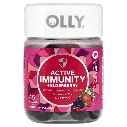 OLLY, Active Immunity + Elderberry, Berry Brave, 45 жевательных таблеток