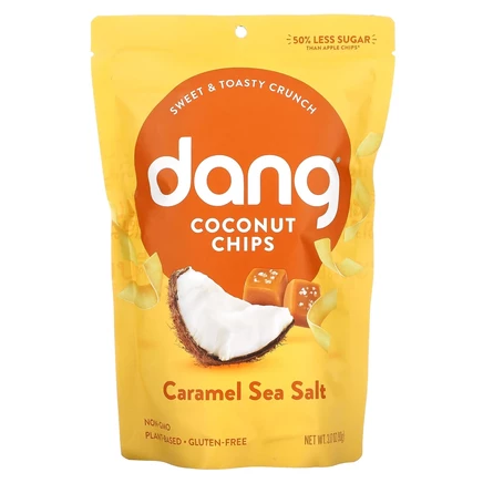 Dang Foods, Кокосовые чипсы, карамель и морская соль, 3.17 унц. (90 г)