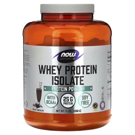 NOW Foods, Sports, изолят сывороточного протеина, со вкусом кремового шоколада, 2268 г (5 фунта)