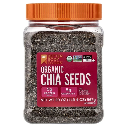 BetterBody Foods, Органические семена чиа, 567 г (20 унций)