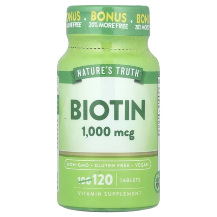 Nature's Truth, Витамины, биотин, 1000 мкг, 120 таблеток