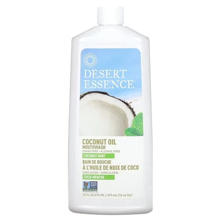 Desert Essence, ополаскиватель для рта с кокосовым маслом, кокосовая мята, 473 мл (16 жидк. унций)