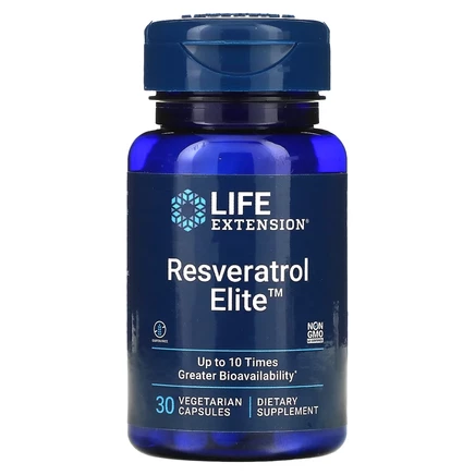 Life Extension, ресвератрол, 30 вегетарианских капсул