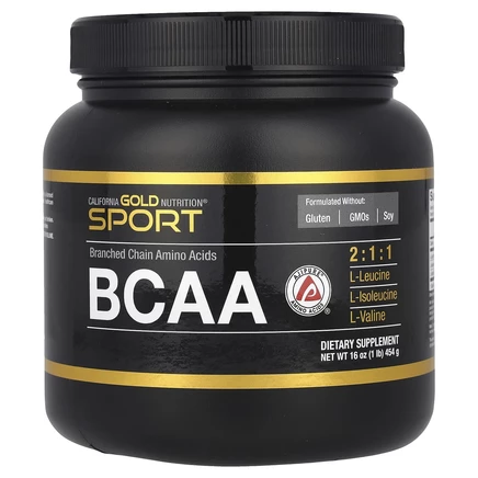 California Gold Nutrition, Sport, BCAA, AjiPure®, аминокислоты с разветвлённой цепью в порошке, 454 г (1 фунт)