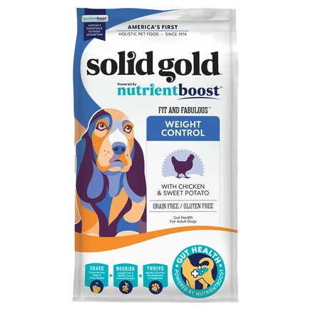Solid Gold, Fit and Fabulous ™ Weight Control, для взрослых собак, курица и батат, 1,7 кг (3,75 фунта)