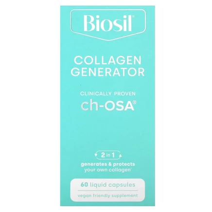 Biosil, Collagen Generator, средство для стимулирования производства коллагена, 60 капсул с жидкостью